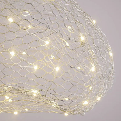 Modern gold mesh cloud pendant lights – dining room led lighting
