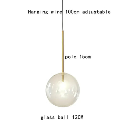 Modern gold glass bubble starburst chandelier dining room light