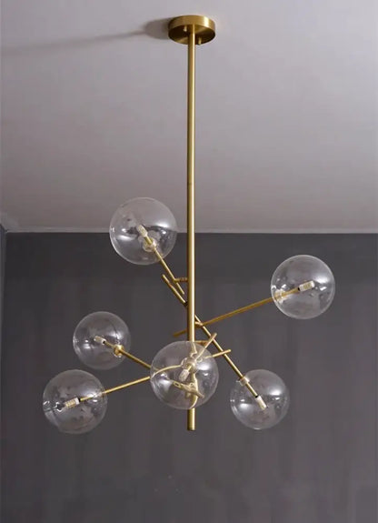 Modern gold glass bubble starburst chandelier dining room light
