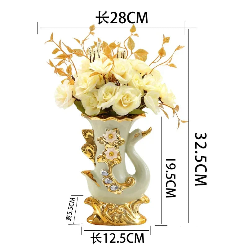 DecorBites™ Gold Glass Vase for Stylish Home Decor