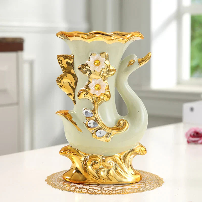 DecorBites™ Gold Glass Vase for Stylish Home Decor