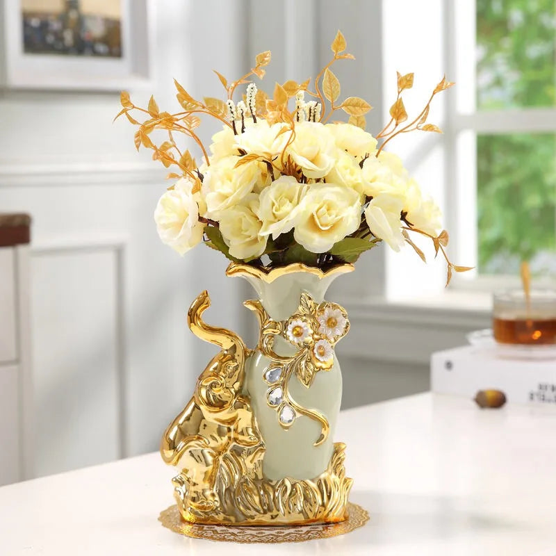 DecorBites™ Gold Glass Vase for Stylish Home Decor