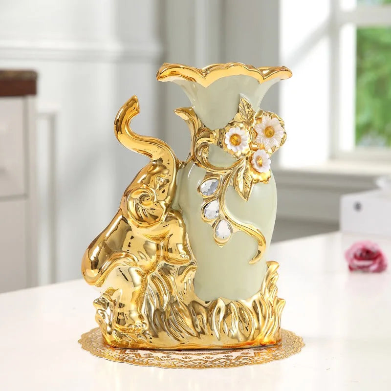 DecorBites™ Gold Glass Vase for Stylish Home Decor
