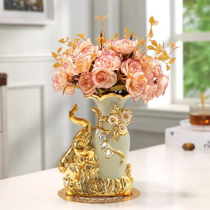 DecorBites™ Gold Glass Vase for Stylish Home Decor