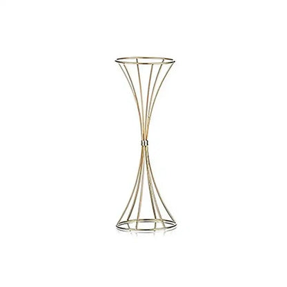 Elegant gold iron flower vase pedestal set for wedding decor