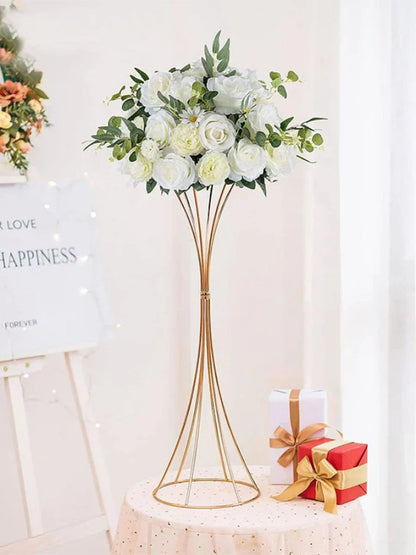 DecorBites™ Gold Iron Flower Vases - Wedding Decor