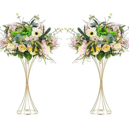 Elegant gold iron flower vases wedding dining room pedestal stands
