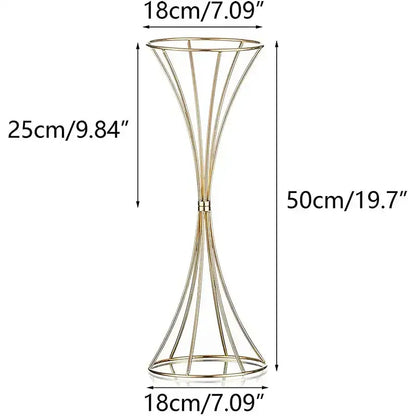 Elegant gold iron flower vases wedding dining room pedestal stands