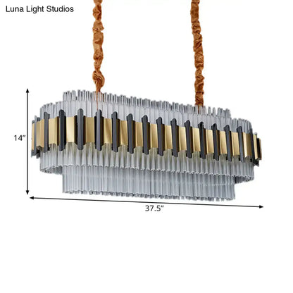 Modern gold and black led island chandelier kitchen glass tube light