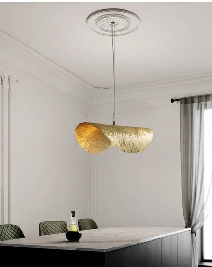 Modern gold lotus leaf pendant light – dining room chandelier