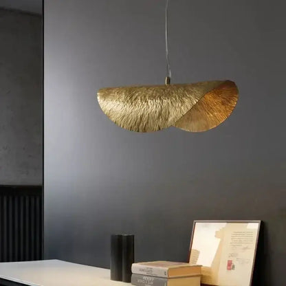 Modern gold lotus leaf pendant light – dining room chandelier