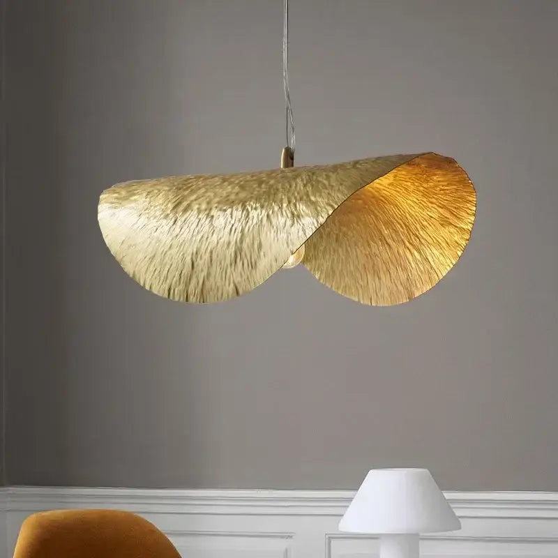 Modern gold lotus leaf pendant light – dining room chandelier