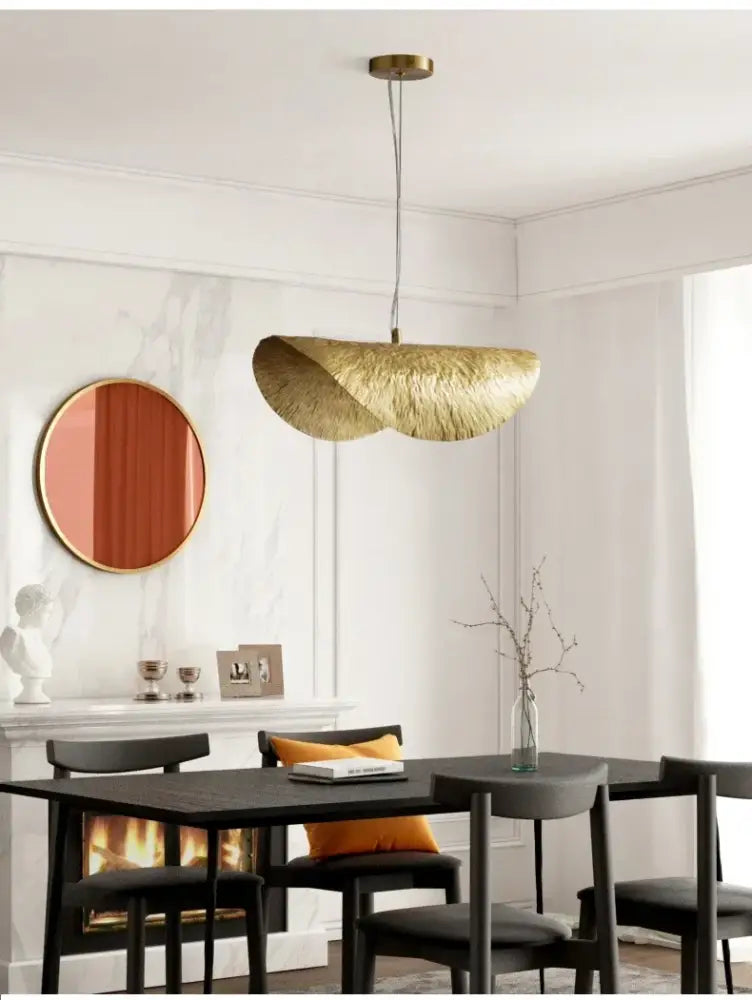 Modern gold lotus leaf pendant light – dining room chandelier