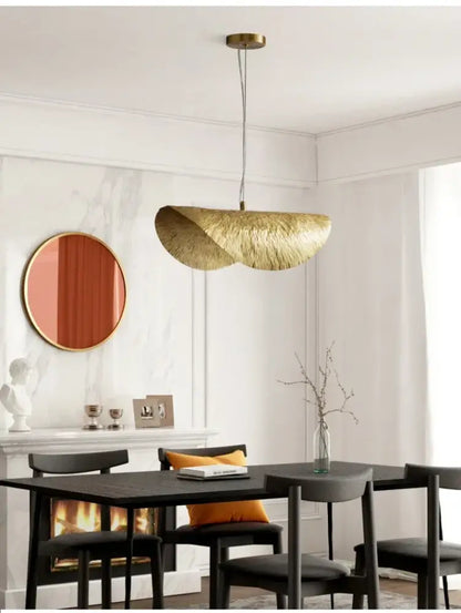 Modern gold lotus leaf pendant light – dining room chandelier