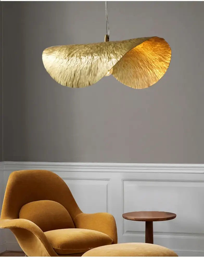 Modern gold lotus leaf pendant light – dining room chandelier