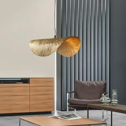 Modern gold lotus leaf pendant light – dining room chandelier