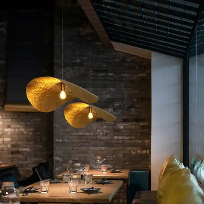 Modern gold lotus leaf pendant light – dining room chandelier