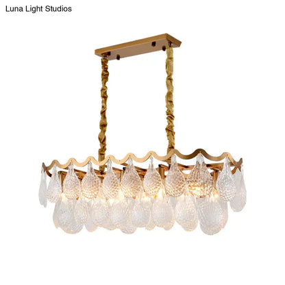 Modern gold crystal island pendant dining room chandelier