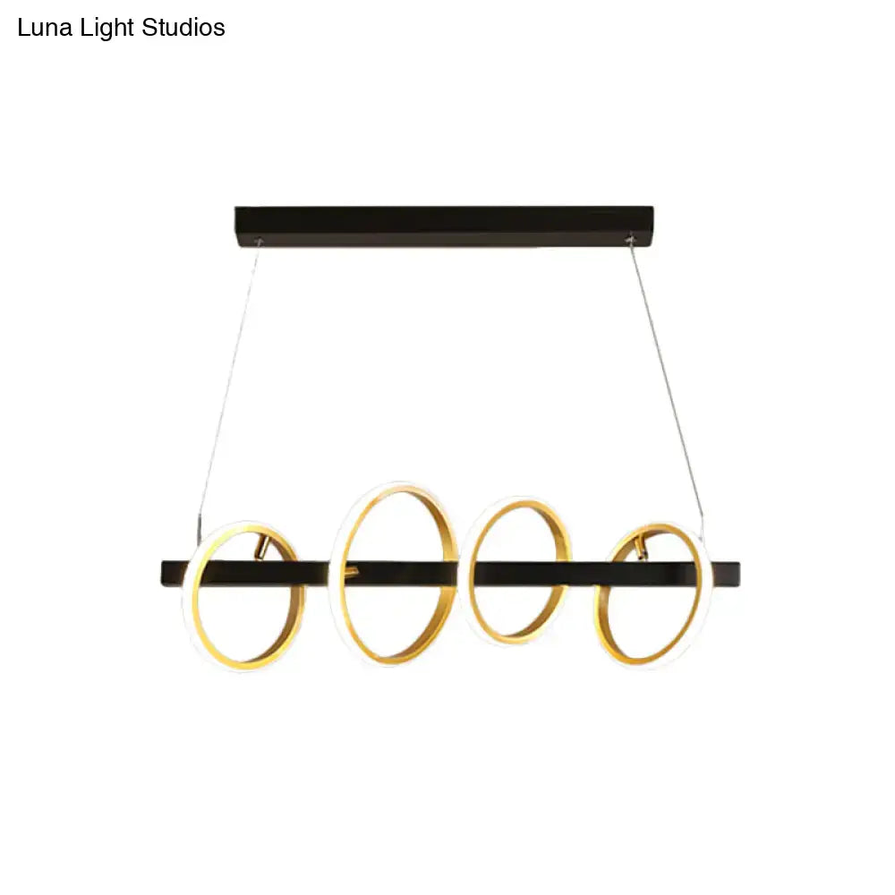 Modern black & gold simple circles ceiling pendant dining room light