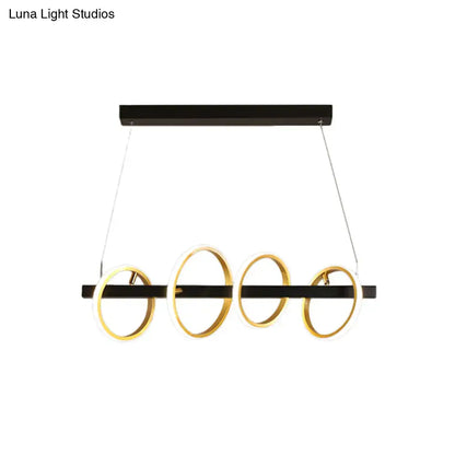 Modern black & gold simple circles ceiling pendant dining room light