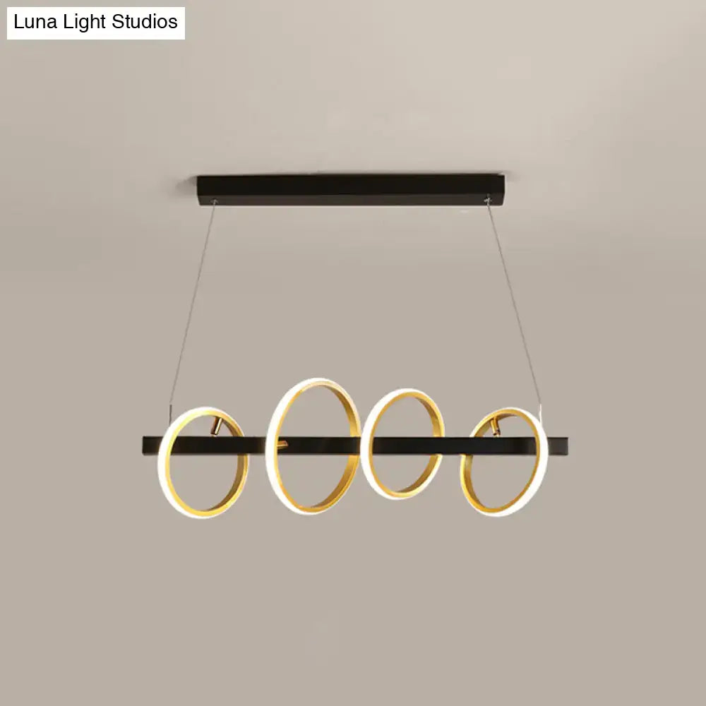 Modern black & gold simple circles ceiling pendant dining room light