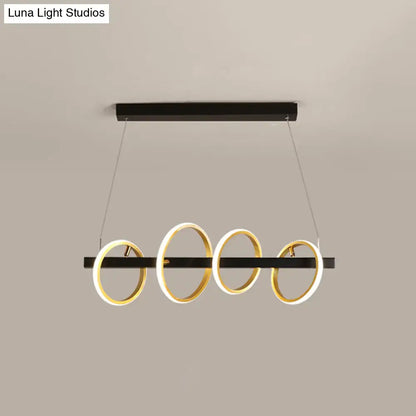 Modern black & gold simple circles ceiling pendant dining room light