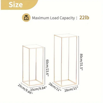 Geometric gold metal vase flower stand – living room decor