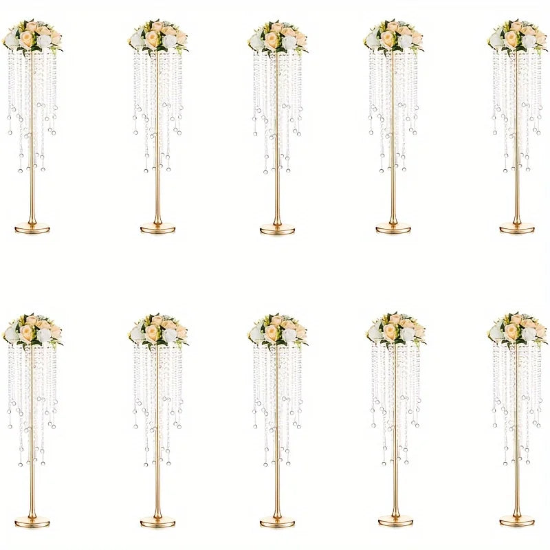 DecorBites™ Gold Metal Vases Set, Elegant 29.6" Height