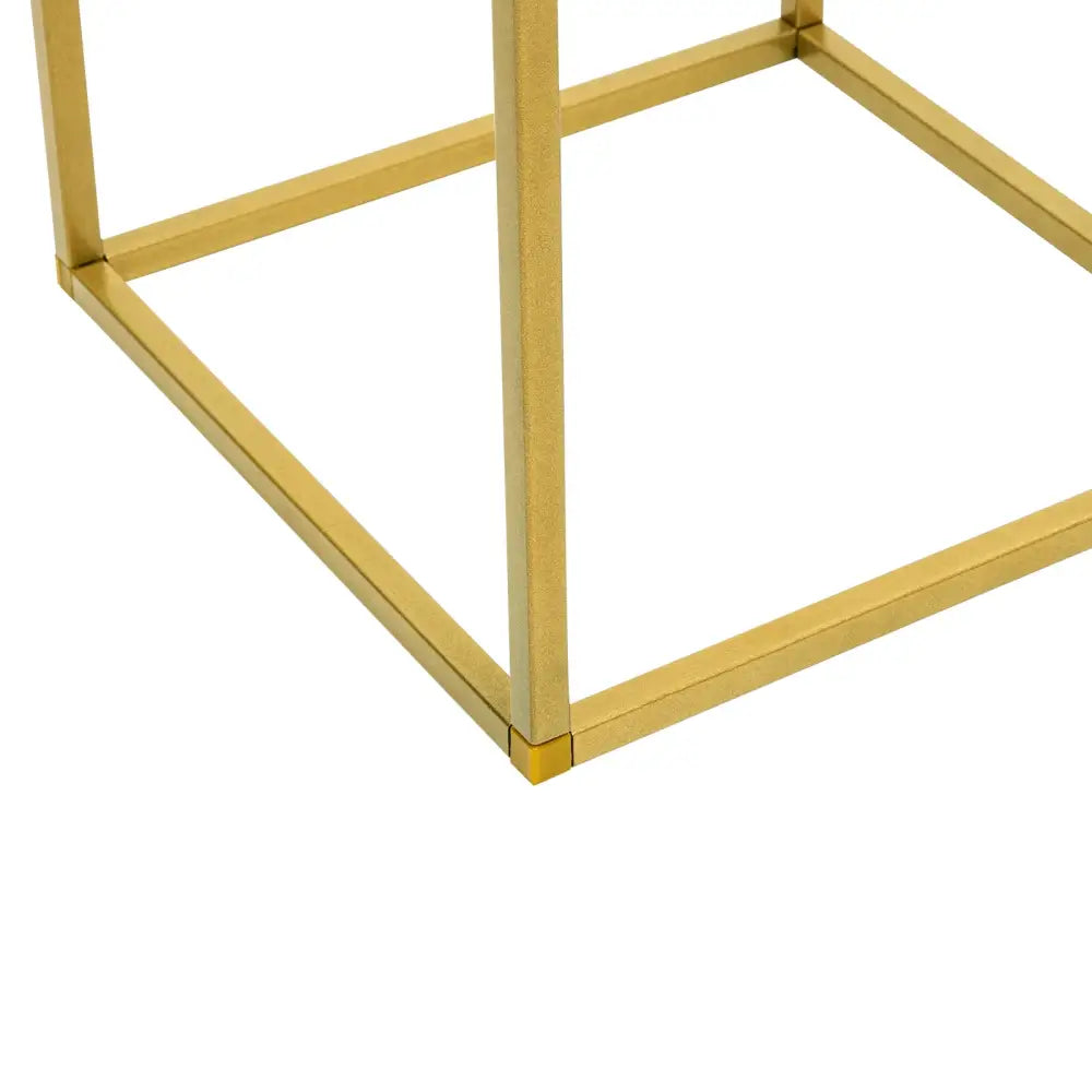 Gold metal wedding flower stand set with pink roses for dining room