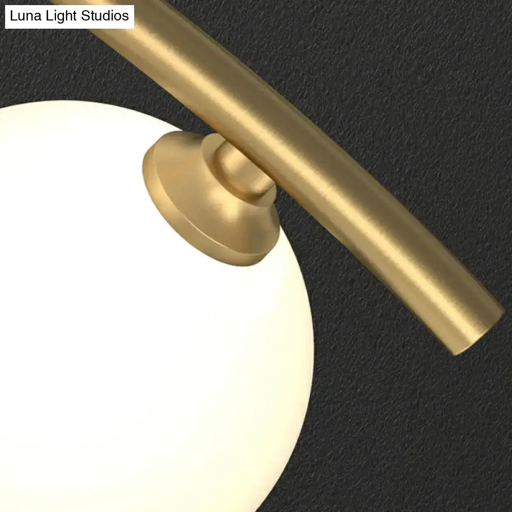 Modern gold wavy milk ball glass pendant – dining room light