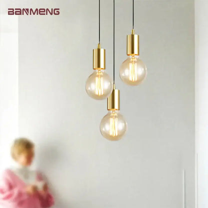 gold modern pendant light glass filament dining room