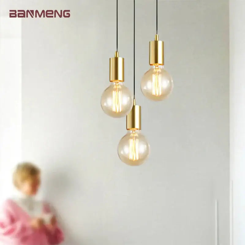 gold modern pendant light glass filament dining room
