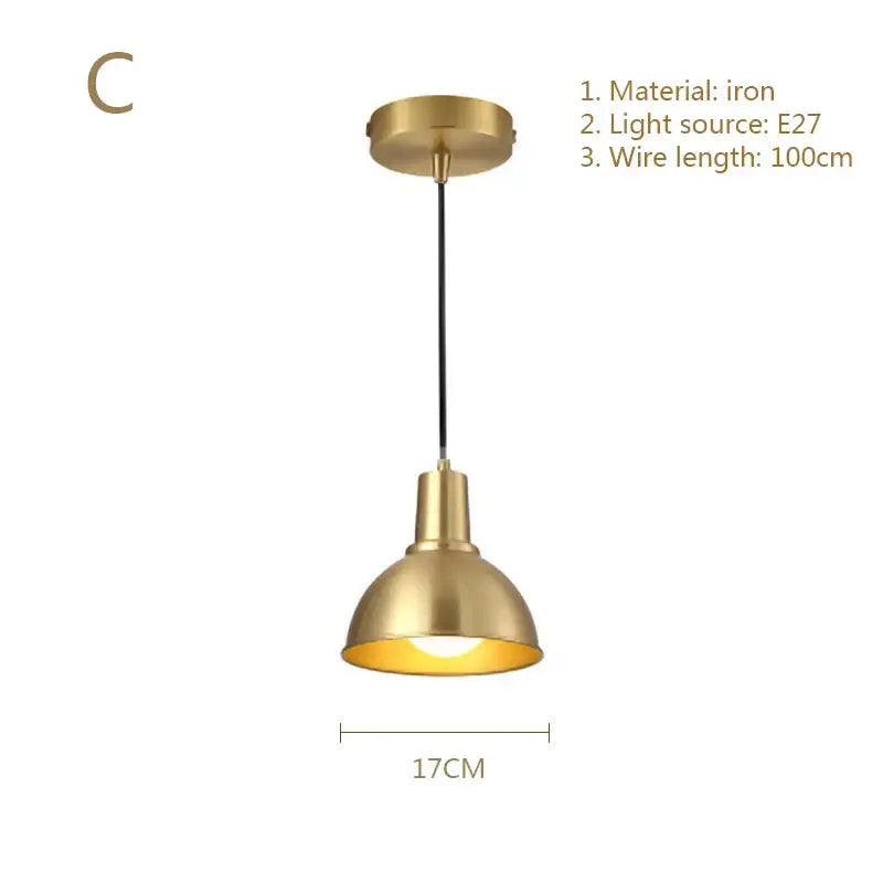 gold modern pendant light glass filament dining room