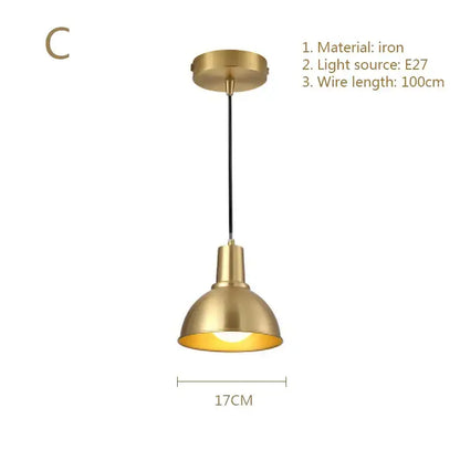 gold modern pendant light glass filament dining room