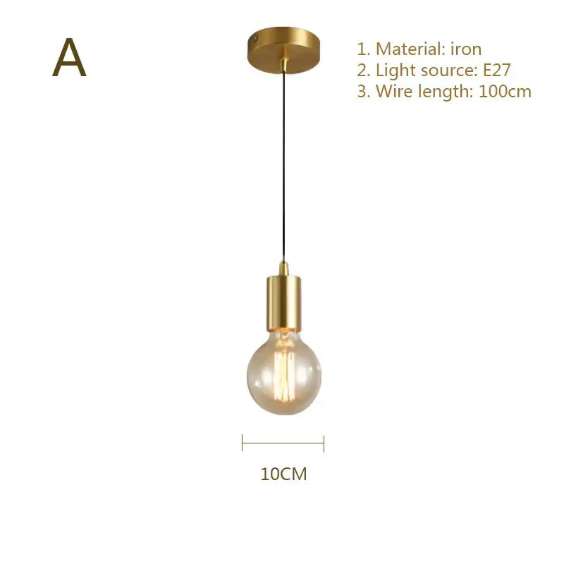 gold modern pendant light glass filament dining room