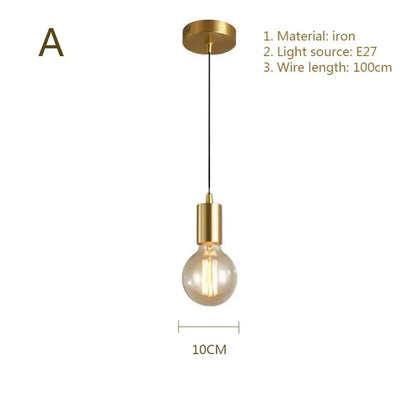 gold modern pendant light glass filament dining room
