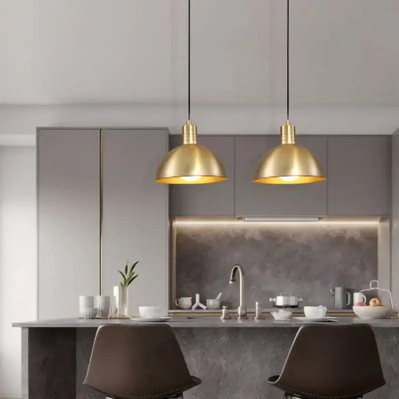 gold modern pendant light glass filament dining room