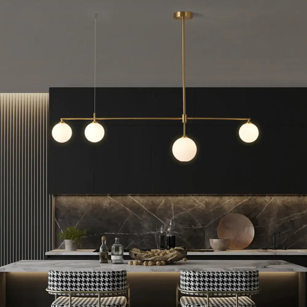 Modern gold opaline glass pendant ceiling light for dining room