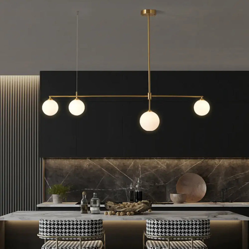 Modern gold opaline glass pendant ceiling light for dining room