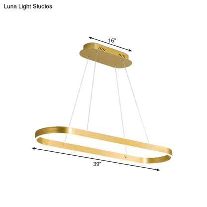 Modern gold oval led hanging lamp kit for dining room