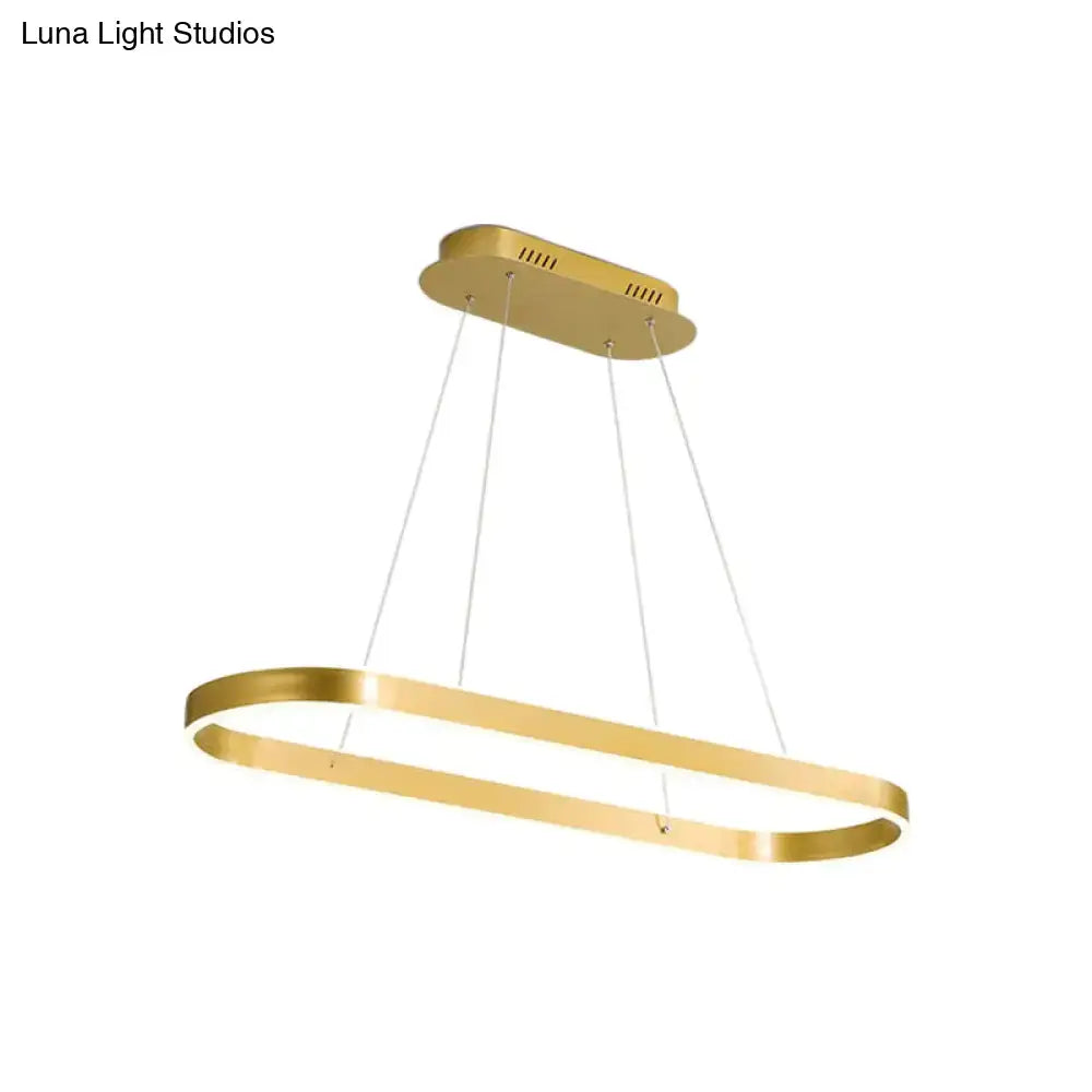 Modern gold oval led hanging lamp kit for dining room