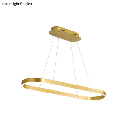 Modern gold oval led hanging lamp kit for dining room