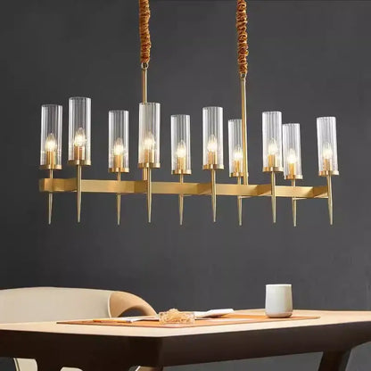 gold plated nordic living room chandelier with glass shades