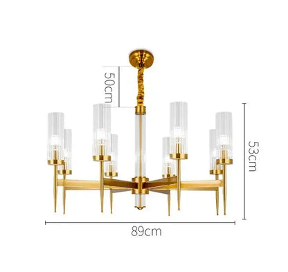 gold plated nordic living room chandelier with glass shades