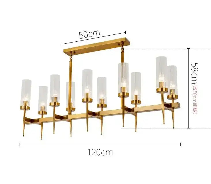 gold plated nordic living room chandelier with glass shades