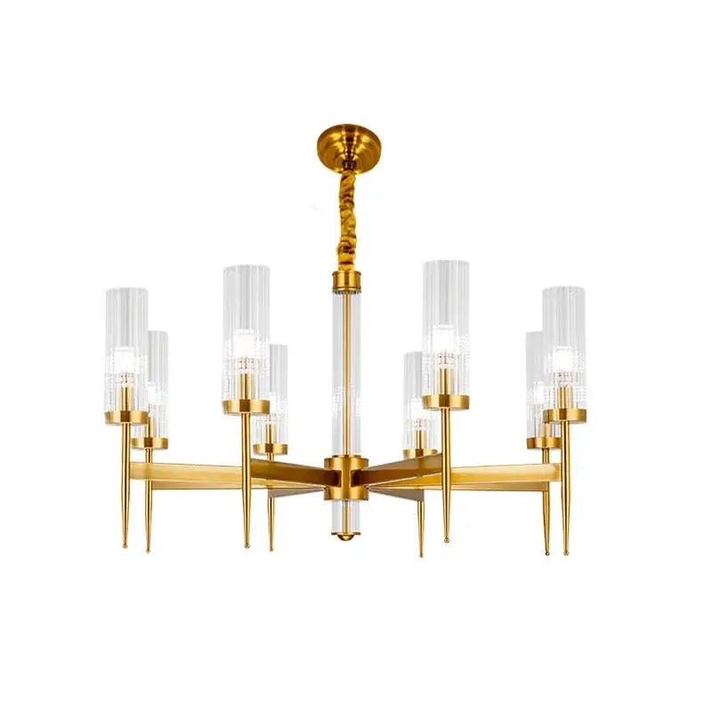 gold plated nordic living room chandelier with glass shades