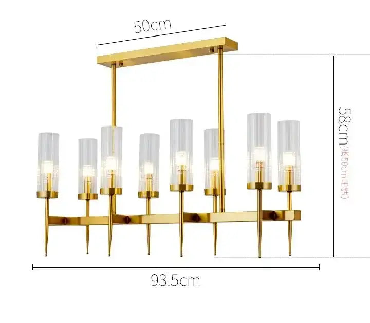 gold plated nordic living room chandelier with glass shades