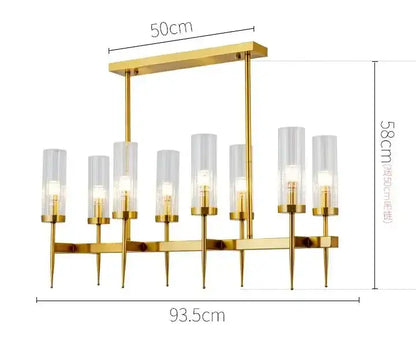 gold plated nordic living room chandelier with glass shades