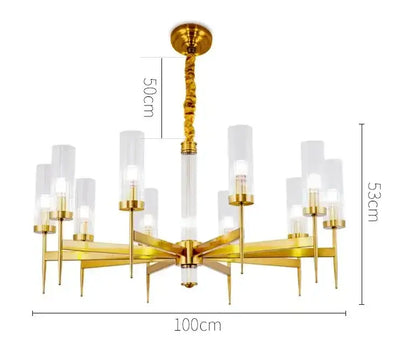 gold plated nordic living room chandelier with glass shades