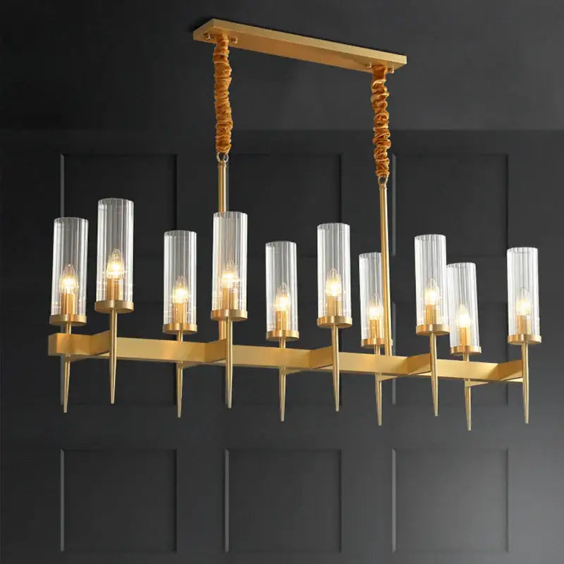 gold plated nordic living room chandelier with glass shades